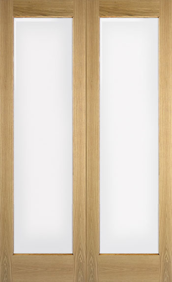 Pattern 10 Internal Oak French Doors with Clear Glass