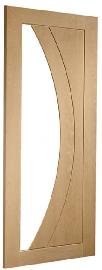 Salerno Internal Oak Door with Clear Glass (un/pre-finished)