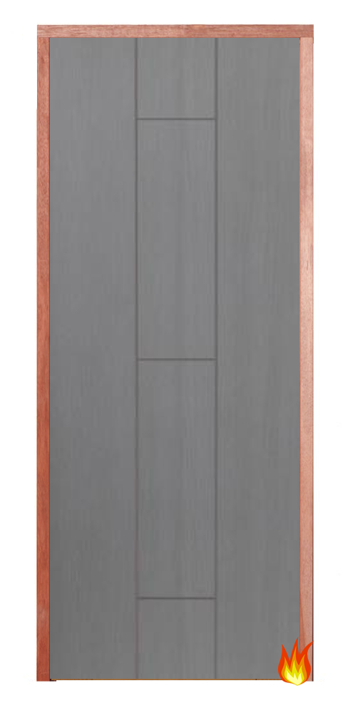 Ardosia Grey Primed PAS 24 Fire-Resistant Flat Entrance Door Set