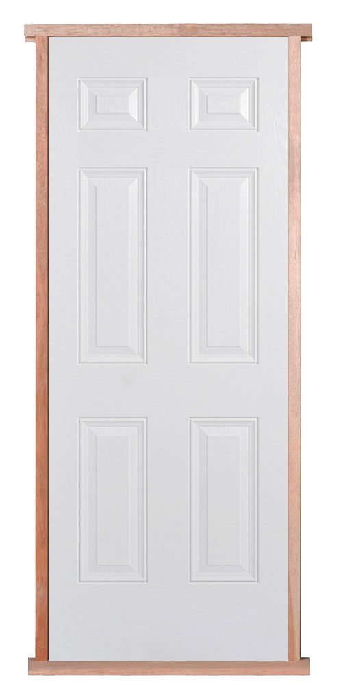 Composite 6 Panel White (grained) Pre-hung External Door Set