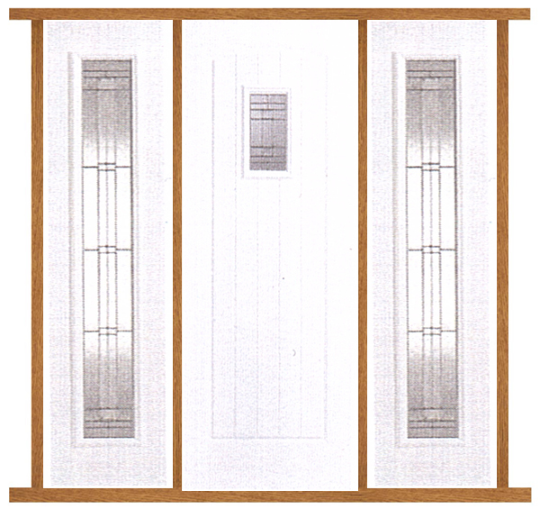 GRP Cottage White Front Door with Sidelights