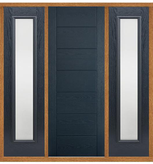 GRP Modica Grey Front Door with Sidelights