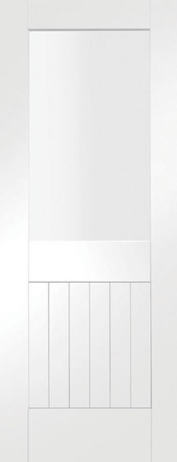 Suffolk Internal White Primed Door with Clear Glass