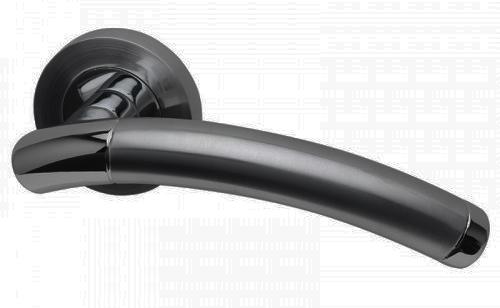 Lincoln Lever Handle on Rose - Black Nickel