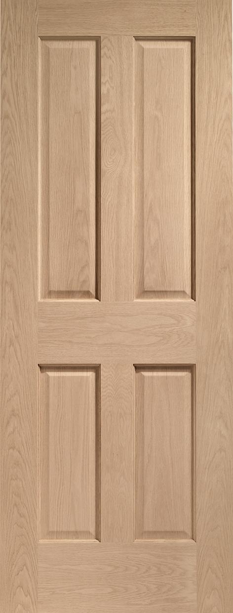 Victorian 4 Panel Internal Oak Door (non raised mouldings)