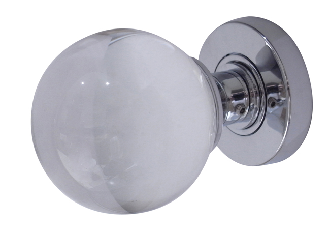 JH5201 Plain Ball Glass Mortice Knob