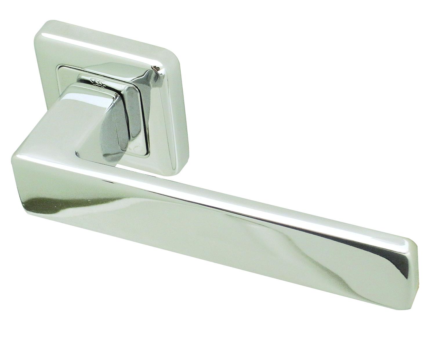 Ex-display Mariani Cloud Designer Lever on Square Rose Door Handle - Polished Chrome JV578PC