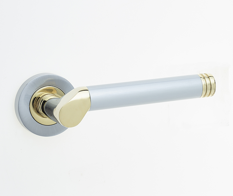 Octavia Lever Door Handle Set - Twin Finish (PB/SC)