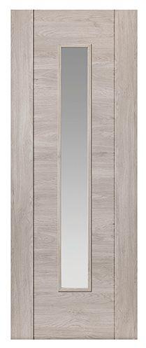 Alabama Light Grey Laminate Door with Clear Glass