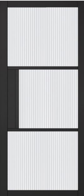 Florence Black Crittal Style Door with Reeded Glass (pre-finished)