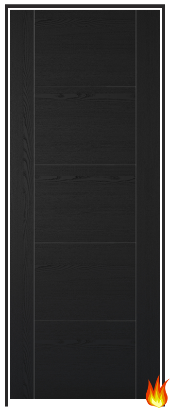 Vancouver Laminate Black Prehung Internal Fire Door