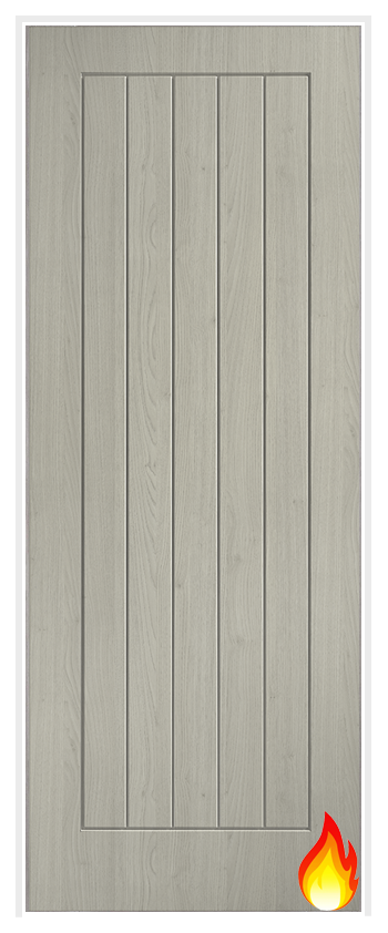 Cottage Light Grey Laminate Prehung Fire Door
