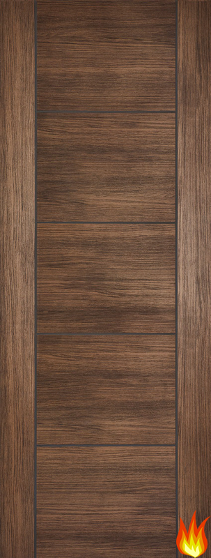 Vancouver Internal Walnut Laminate Fire Door (pre-finished)