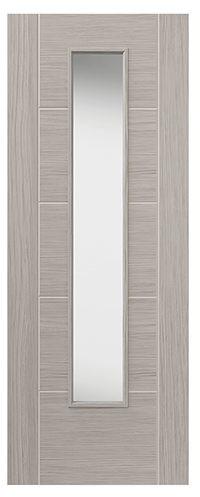 Tigris Light Grey Laminate Door with Clear Glass (slim)