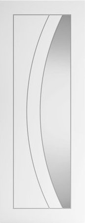 Sicily White Primed Door with Clear Glass