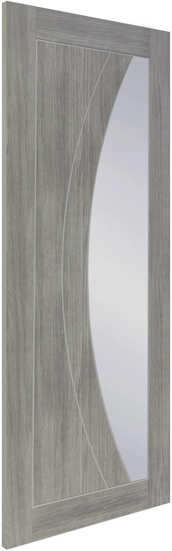 Salerno White Grey Internal Laminate Door with Clear Glass