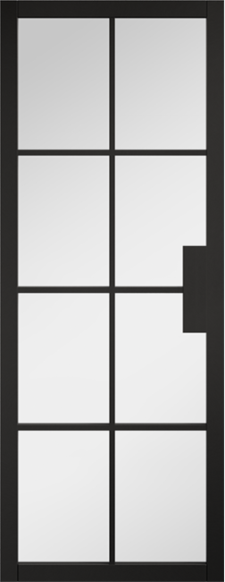 Malvern Black (pre-finished) Internal Door with Clear Glass