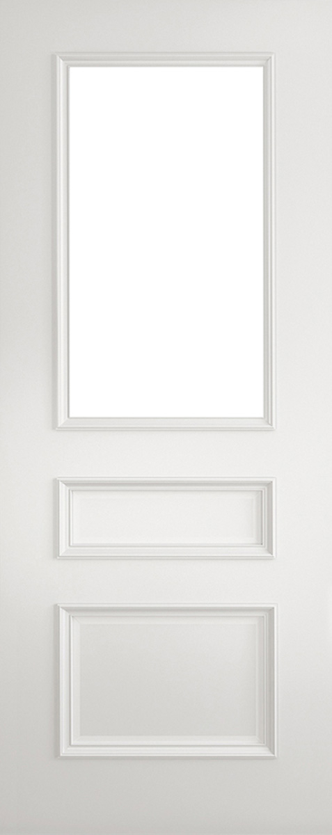 Mayfair 3 Panel White Internal Door with Clear Bevelled Glass