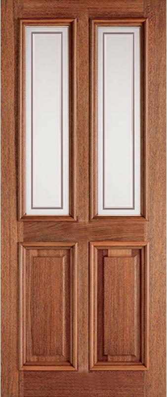 Derby Etched External Hardwood Door (62mm middle stile)