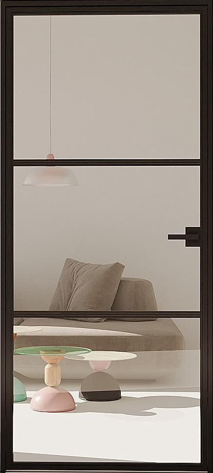 Contemporary 3-Light Crittal Style Steel Door