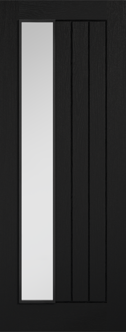 Mexicano Black Pre-Finished Internal Door with Clear Glass