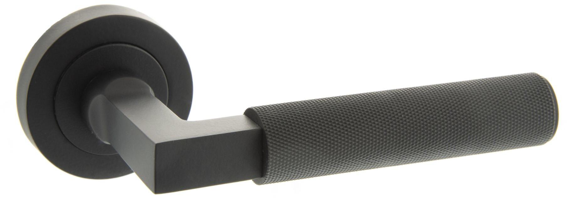 Cartwright Matt Black Designer Lever on Round Rose