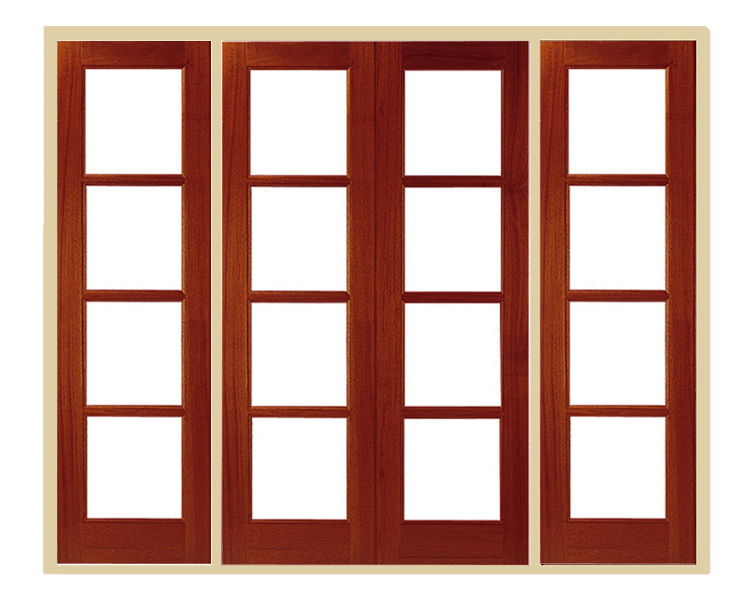Pattern 70 External Hardwood French Doors with Sidelights