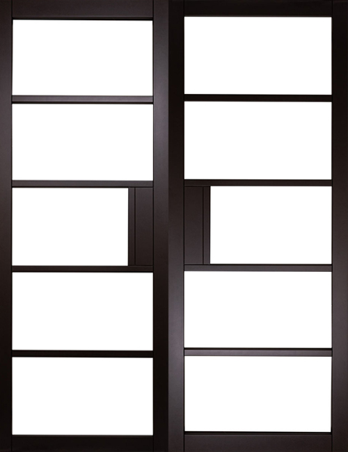 Venice Black Double Doors with Clear Glass (deluxe primed)