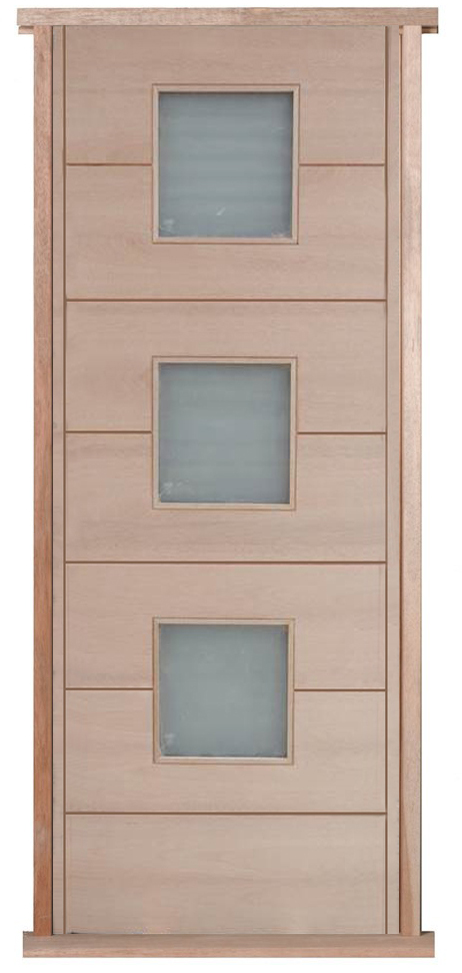 Modena 3-Light Hardwood External Pre-hung Door Set