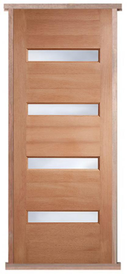 Balham Frosted Glazed Hardwood External Pre-hung Door Set