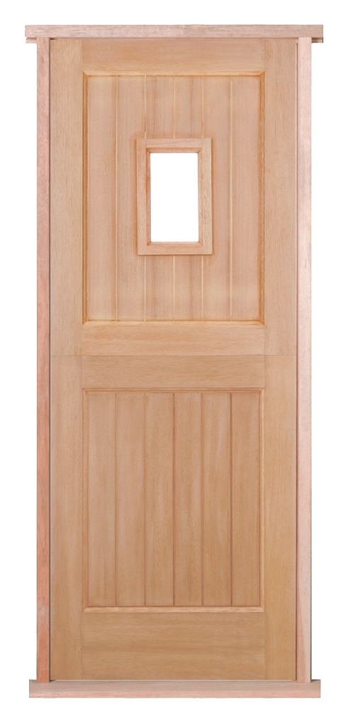 Straight Top 1-Light Hardwood Pre-hung Stable Door Set