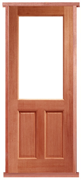 2XG 2 Panel Hardwood Pre-hung Door Set