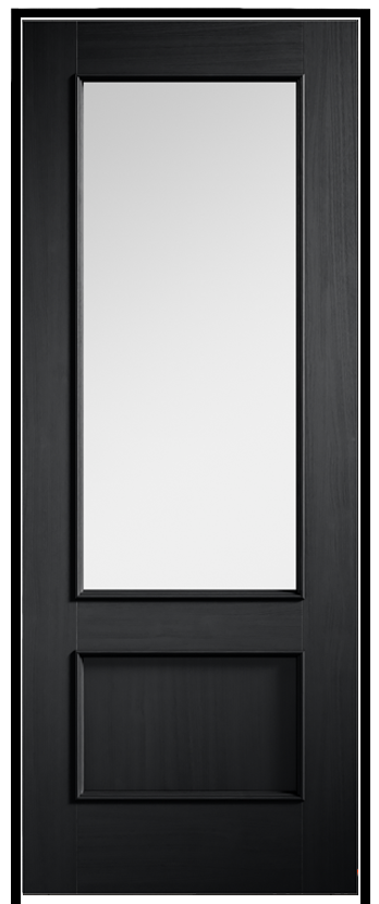 Murcia Charcoal Black (grained) Prehung Door with Clear Glass