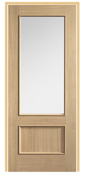 Murcia Oak Prehung Internal Door with Clear Glass (pre-finished)