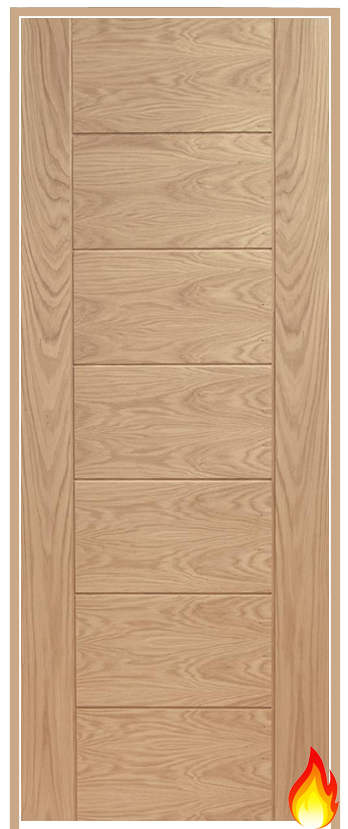 Carini 7P Oak Prehung Fire Door (pre-finished) FD30