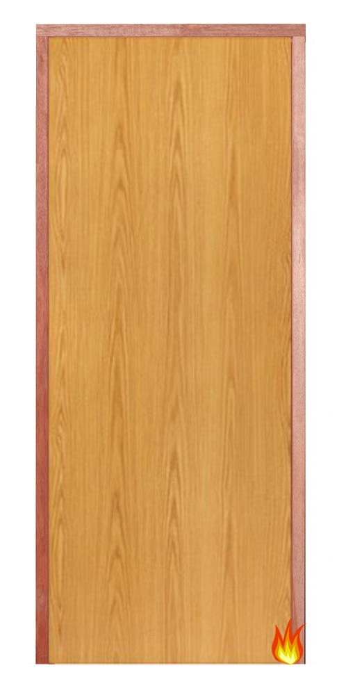Flush Oak PAS 24 Fire-Resistant Flat Entrance Door Set