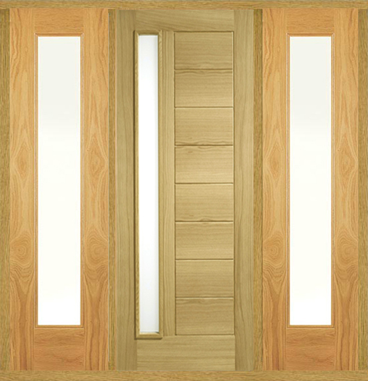 Goodwood Obscure Glazed Oak Front Door with Sidelight/s