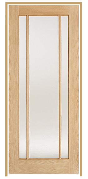 Lincoln Internal Oak Prehung Door with Clear Glass (un/pre-finished)