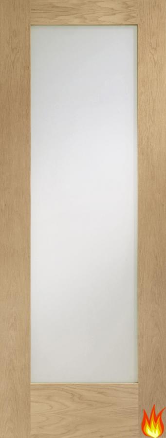Pattern 10 Oak Fire Door with Clear Glass (FD30) un-finished