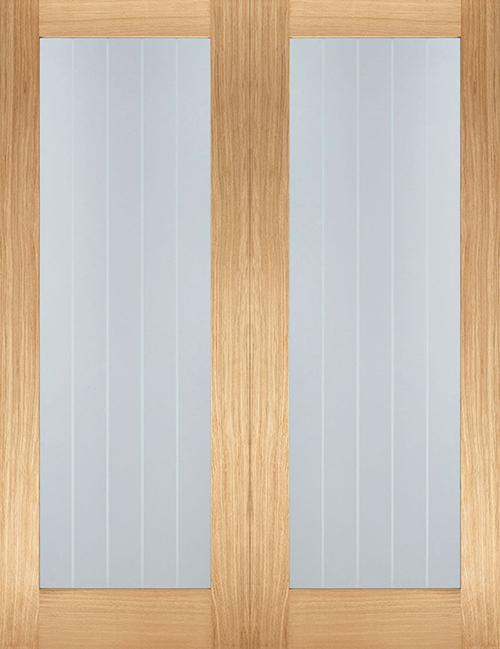 Oak Mexicano Pattern 10 Pair with Clear Etched Glass