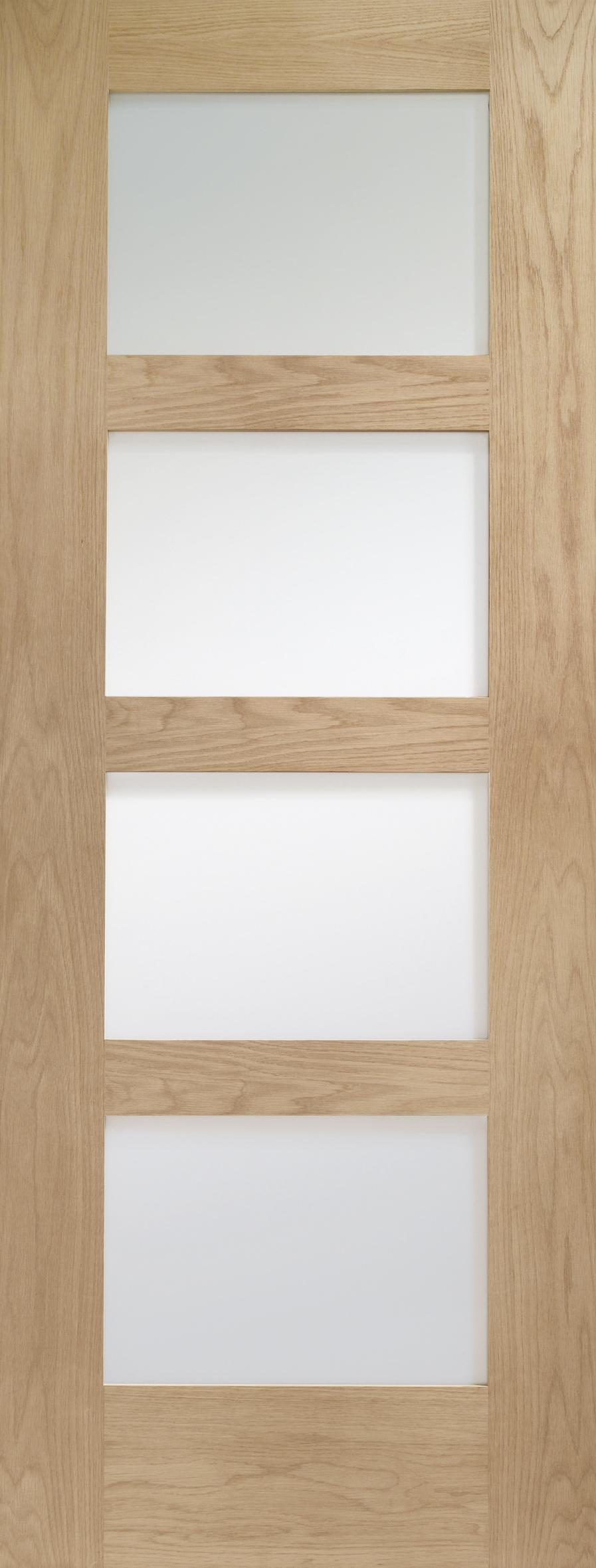 Shaker 4L Internal Oak Door with Clear Glass