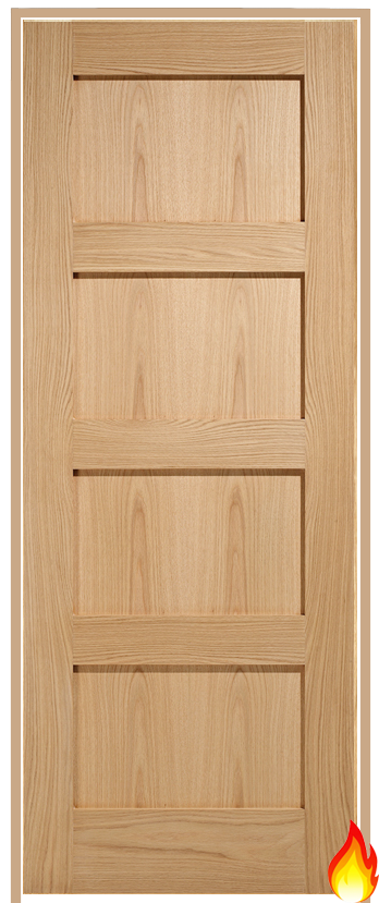 Shaker Internal Oak Prehung Fire Door (un/pre-finished)