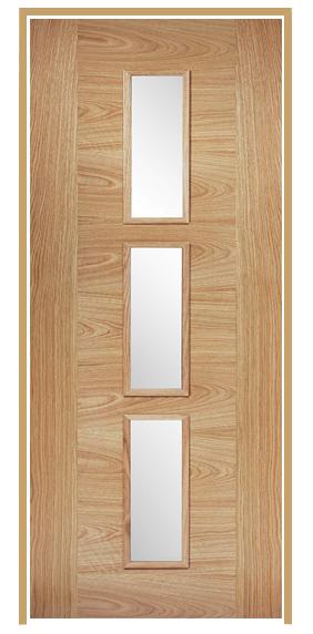 Sofia Oak Prehung Internal Door with Clear Glass (pre-finished)