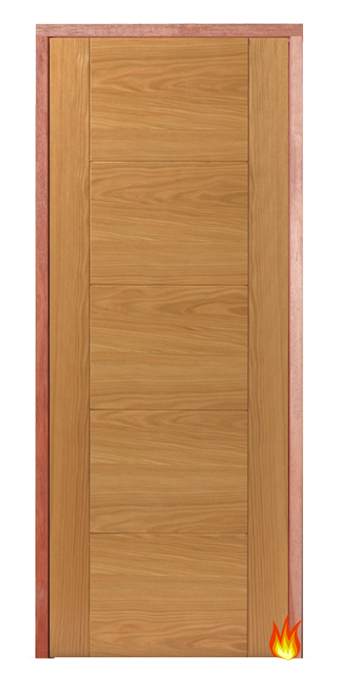 Tigris Oak PAS 24 Fire-Resistant Flat Entrance Door Set