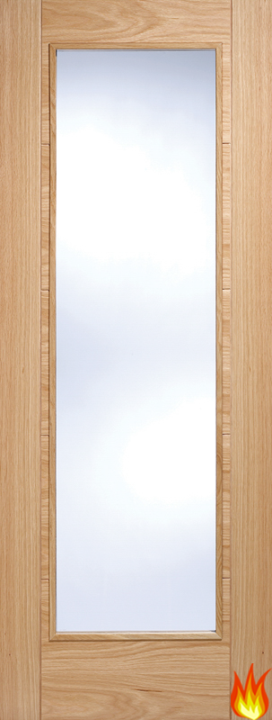 Vancouver Pattern 10 Glazed Internal Oak Fire Door FD30 (pre-finished)