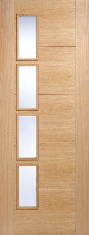 Vancouver Glazed 4L Offset Internal Oak Door (pre-finished)