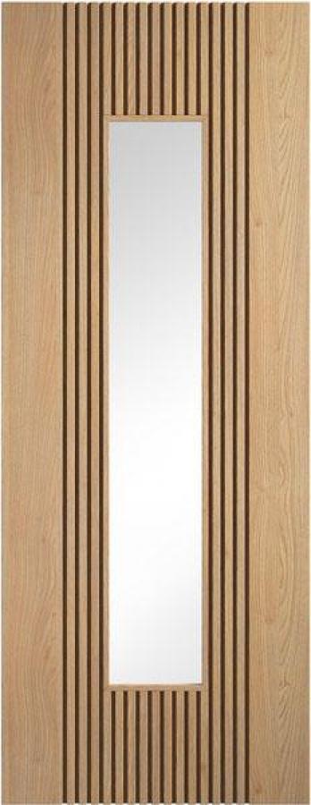 Sydney Oak Internal Door with Clear Glass (pre-finished)