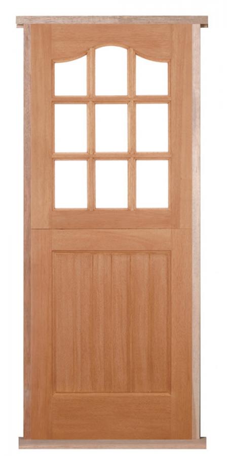 9-Light Arch Top Hardwood Pre-hung Stable Door Set (clear double glazed)