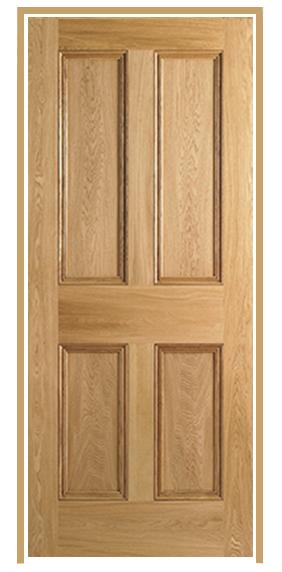Nostalgia 4 Panel Internal Oak Prehung Door (un-finished)