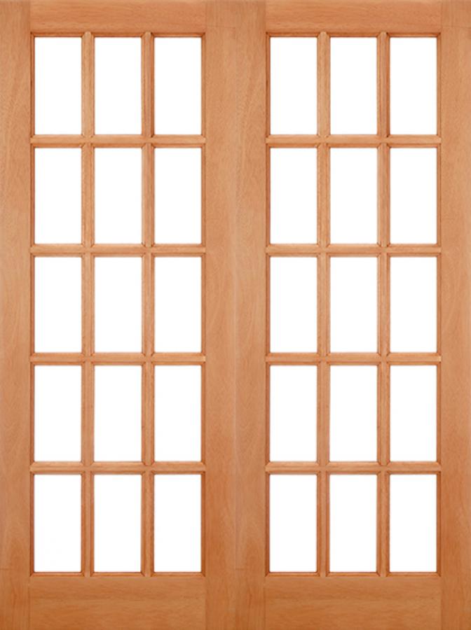 Bespoke (made to measure) Solid Hardwood 15-Light French Doors